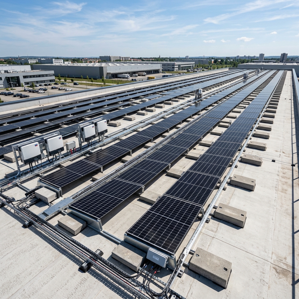 Flat Roof Solar Array Installation