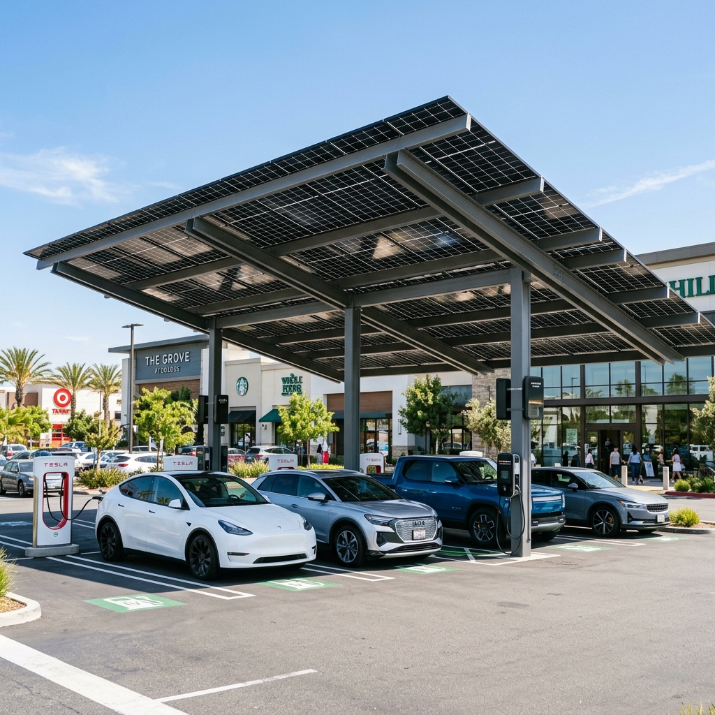 Modern Solar Carport Array